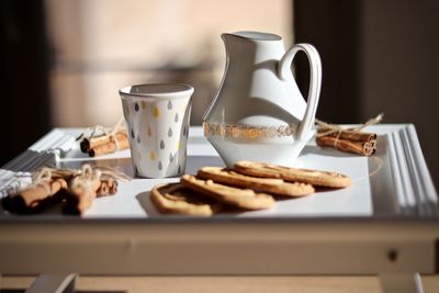 Close-up of cookies on table