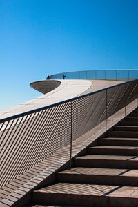 Low angle view of building against clear blue sky