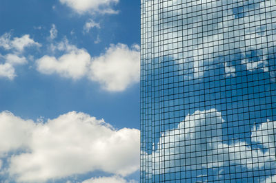 Low angle view of modern building against sky