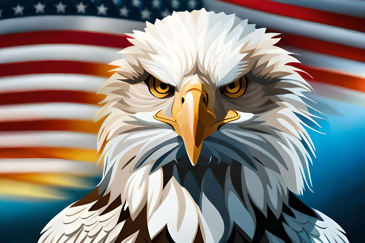 bird, animal, animal themes, bird of prey, eagle, bald eagle, animal body part, cartoon, animal wildlife, one animal, wildlife, wing, patriotism, symbol, no people, beak, portrait