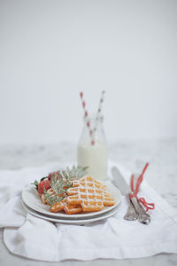 Close-up of food on table