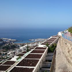 View of sea against blue sky