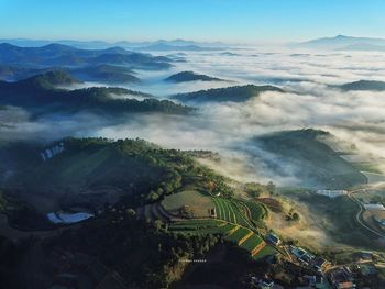 High angle view of landscape against sky