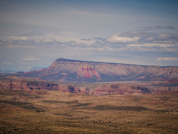 Scenic view of landscape against cloudy sky