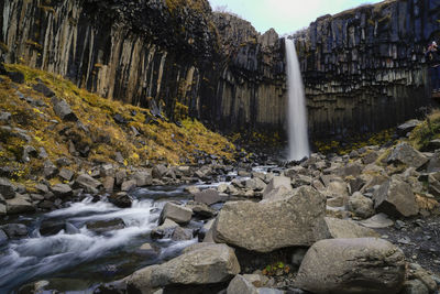 Svartifoss waterfall in skaftafell national park