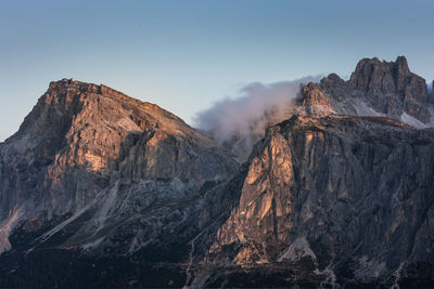 Panoramic view of rocky mountains against sky