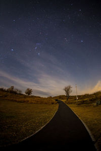 Starry sky and road