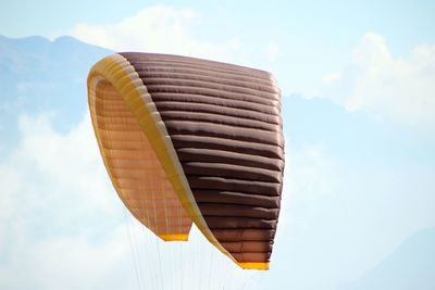 Low angle view of hot air balloon against sky