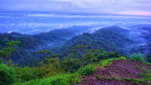 High angle view of landscape against sky