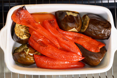 Close-up of seafood in plate