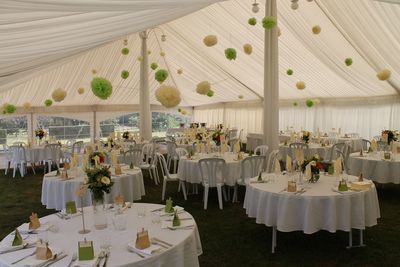 Chairs and tables in restaurant