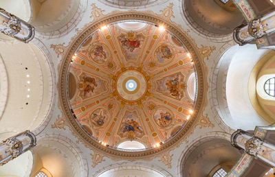 Low angle view of chandelier