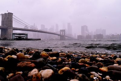 View of bridge over sea against sky