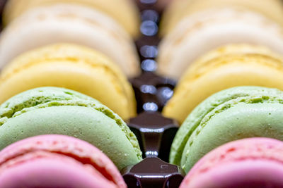 Macarons close up view