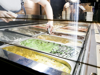 Close-up of person preparing food