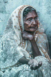 Portrait of mature man in temple