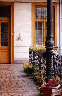 View of the courtyard of the house with balconies