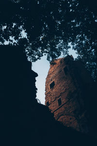 Low angle view of rock formations