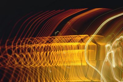 Close-up of light trails at night