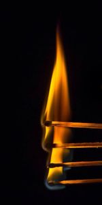 Fire flame in dark room