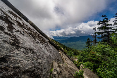 Scenic view of landscape and mountains against sky