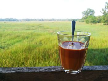 Close-up of drink on table