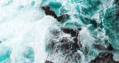 Panoramic view of sea waves