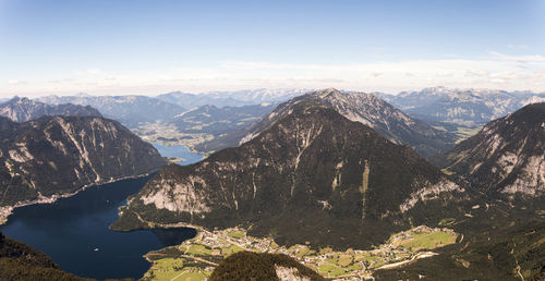 Scenic view of mountains against sky