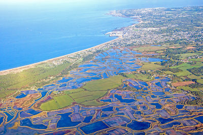 Aerial view of sea against sky