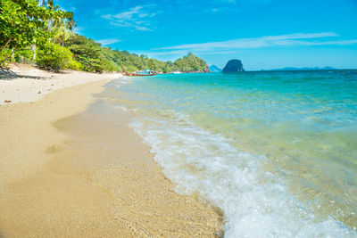 Scenic view of beach against sky