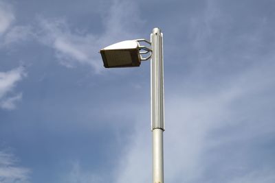 Low angle view of street light against sky