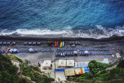 High angle view of beach