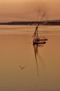 Scenic view of sea during sunset