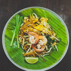 High angle view of vegetables in bowl on table