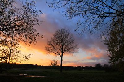 Scenic view of landscape against cloudy sky