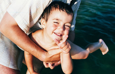 Close-up of smiling boy