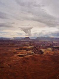 Scenic view of landscape against cloudy sky