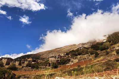 Scenic view of land against sky