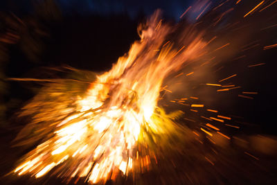 Firework display at night