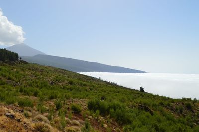 Scenic view of mountains against sky