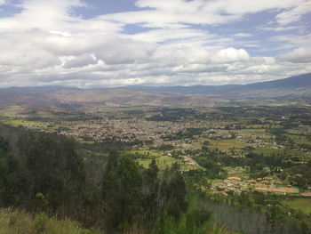 Aerial view of landscape against sky