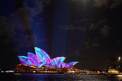 Illuminated city at night