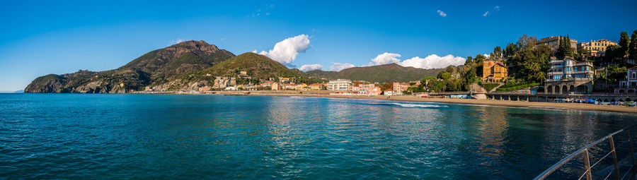 View of the gulf of levanto in the italian riviera, near cinque terre