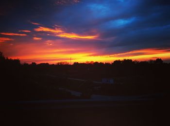 Scenic view of landscape against dramatic sky