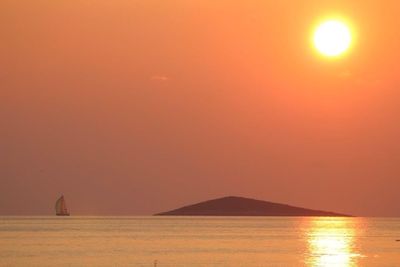 Scenic view of sea at sunset