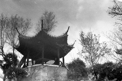 Low angle view of horse sculpture