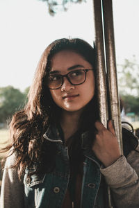 Close-up portrait of young woman