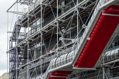 Low angle view of crane at construction site