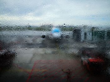 Full frame shot of wet glass window