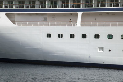 Low angle view of ship on window